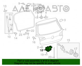 Broască de la portbagajul VW Golf 15-