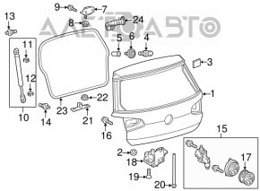 Broască de la portbagajul VW Golf 15-