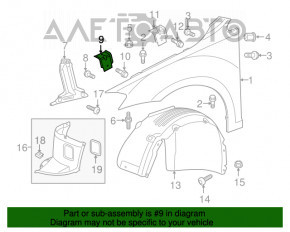 Suport aripi dreapta central VW Golf 15- nou OEM original