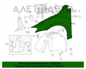 Aripa față stânga VW Golf 15-17 nouă OEM originală