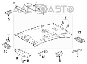 Acoperirea plafonului pentru Toyota Camry v55 15-17 SUA fără panoramic, gri.