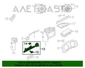 Capacul torpedoului pentru genunchiul șoferului VW Golf 15- negru