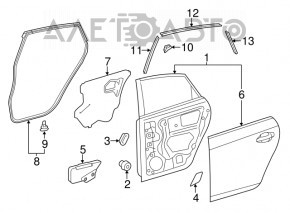 Ușa goală din spatele stânga a unui Toyota Prius 30, 10-15, nou, neoriginal.