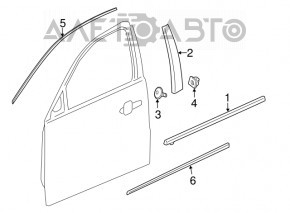 Moldură ușă-sticlă centrală față dreapta Chevrolet Malibu 13-15 pini