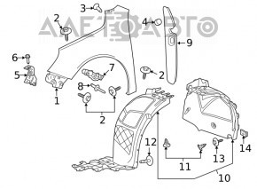 Подкрылок передний левый Chevrolet Malibu 13-15