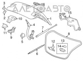 Крышка багажника Chevrolet Malibu 13-15 графит GAR, вмятины, тычки