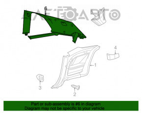 Capac spate dreapta sus Dodge Challenger 15-19 negru