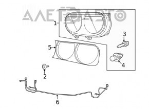 Far stânga față goală Dodge Challenger 15-19 restilizat halogen