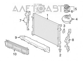 Jaluzele deflectorului radiatorului VW Atlas 18-20 cu motor 2.0T, 3.6