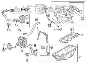 Radiatorul de ulei al motorului Ford Fusion mk5 13-14 1.6T este zdrobit și conducta este îndoită