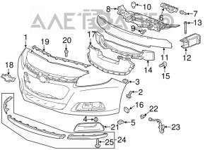 Эмблема значок переднего бампера Chevrolet Malibu 13-15