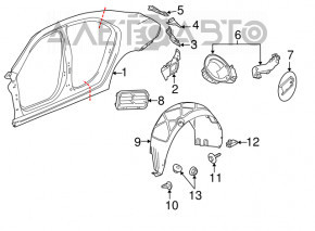 Лючок бензобака с корпусом Chevrolet Malibu 13-15