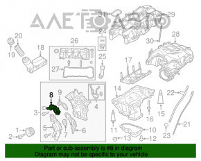 Corpul termostatului Jeep Cherokee KL 14- 3.2 asamblat.