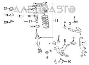 Maneta superioară din față dreapta pentru Lexus IS250 IS300 06-13 AWD