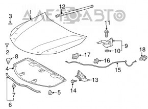 Капот голый Lexus ES300h ES350 13-18 сталь, черный 212