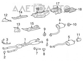 Silencer spate cu teava dreapta pentru Lexus IS250 14-20 cu lovituri.