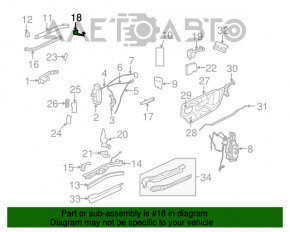 Buclele ușii din spate stânga sus Dodge Grand Caravan 11-20