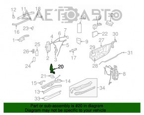 Buclea ușii din spate stânga jos pentru Dodge Grand Caravan 11-20