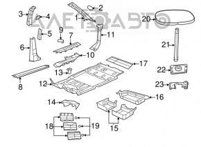 Capacul amortizorului din față dreapta Dodge Grand Caravan 11-20 gri, zgârieturi