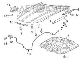 Bara de protectie capota dreapta Dodge Grand Caravan 11-20 nou original OEM