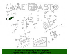 Mânerul ușii exterioare din spate stânga pentru Dodge Grand Caravan 11-20