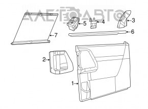 Controlul geamului electric din spate, stânga, pentru Dodge Grand Caravan 11-20