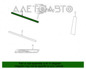 Moldură ușă-sticlă față centrală stânga Dodge Grand Caravan 11-20 negru.