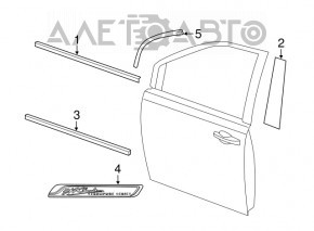 Накладка двери нижняя передняя левая Dodge Grand Caravan 11-20 хром