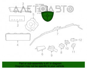 Airbagul de siguranță în volanul șoferului pentru Dodge Grand Caravan 11-20