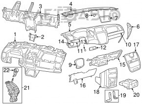 Panoul frontal al torpedo-ului fără AIRBAG pentru Dodge Grand Caravan 11-20, bej.