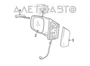 Oglindă laterală stângă Dodge Grand Caravan 11-20