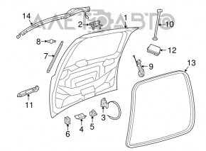 Amortizorul ușii portbagajului dreapta Dodge Grand Caravan 11-20