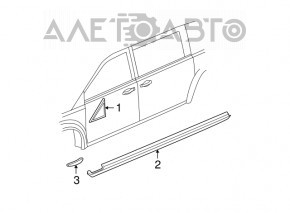 Moldura triunghiulară de acoperire a aripii stângi pentru Dodge Grand Caravan 11-20, crom