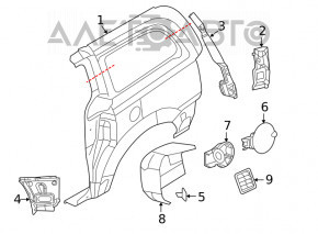 Aripa spate dreapta a un sfert Dodge Grand Caravan 11-20