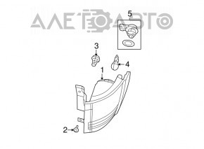 Lampa dreapta Dodge Grand Caravan 11-20, zgariata, cu panza de paianjen