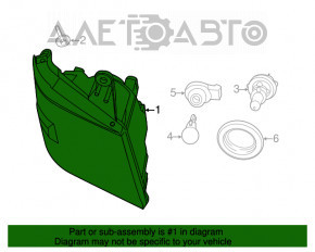 Far stânga față goală Dodge Grand Caravan 11-20 crom