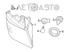 Far stânga față goală Dodge Grand Caravan 11-20 crom