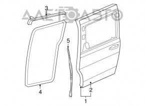 Garnitura de ușă spate stânga pentru Dodge Grand Caravan 11-20.