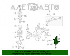 Butucul cu roată și transmisia față stânga Dodge Grand Caravan 11-20