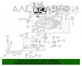 Крепление фары верхнее левое Audi A4 B8 13-16 рест OEM