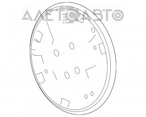 Capacul discului de frână spate stânga Jeep Compass 11-16 sub tambur.