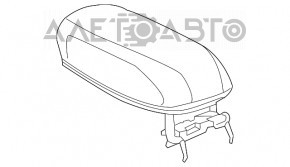 Подлокотник Jeep Cherokee KL 14-18 черный кожа, красная строчка, Trailhawk, царапины