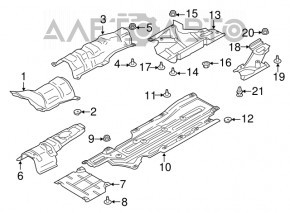 Protecție sub caroserie stânga Ford Fusion mk5 13-20 rupturi, uzate