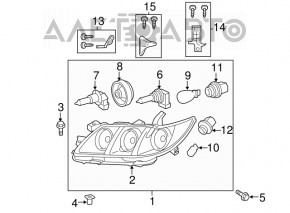 Фара передняя левая Toyota Camry v40 07-09 голая голая usa галоген новый неоригинал