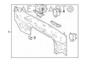 Panoul din spate al Toyota Highlander 14-19 alb, zdrobit.