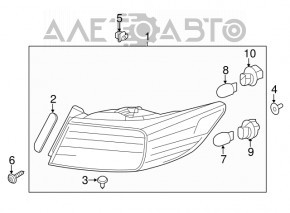 Lampa exterioară aripă stângă Acura ILX 13-15 pre-restilizare