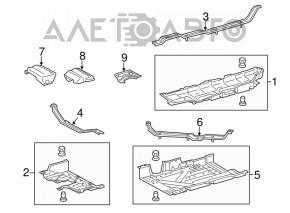 Protecția fundului dreapta pentru Toyota Highlander 14-19, cu decupaj.