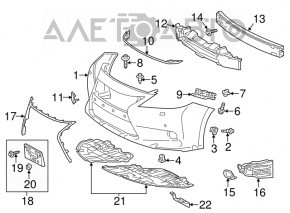 Suportul bara fata stanga pentru Lexus ES300h ES350 13-18, nou, TW aftermarket.