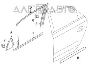 Garnitura usi jos spate dreapta VW Passat b7 12-15 USA crom nou original