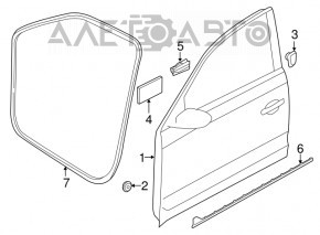 Дверь голая передняя правая VW Passat b7 12-15 USA